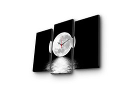 Wallity Conjunto de 3 Relojes de Pared de Lienzo Decorativo Multicolor